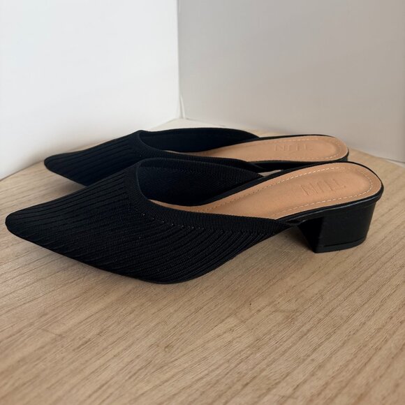 TIJN Black Knit Pointed Toe Mules – Size 8 - Picture 3 of 8